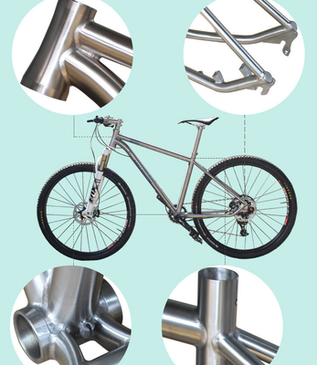 Titanium Alloy Bike Frame For Mountain Bike Internal Wiring Internal Brake Shock Absorption